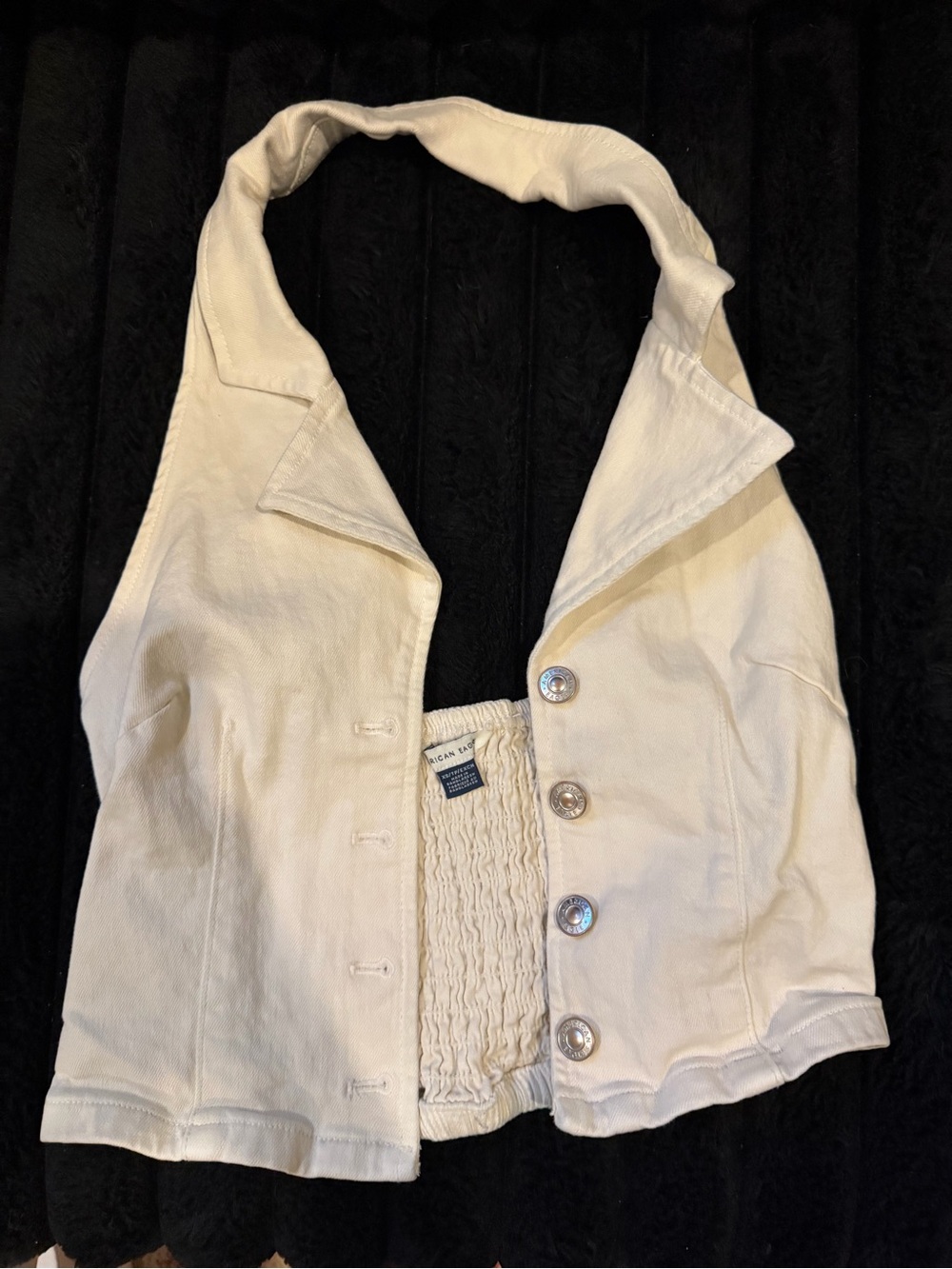 American Eagle Outfitters Cream Halter Crop Top